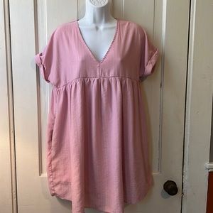 Pink babydoll dress , very flowy, lined and w/ pockets
